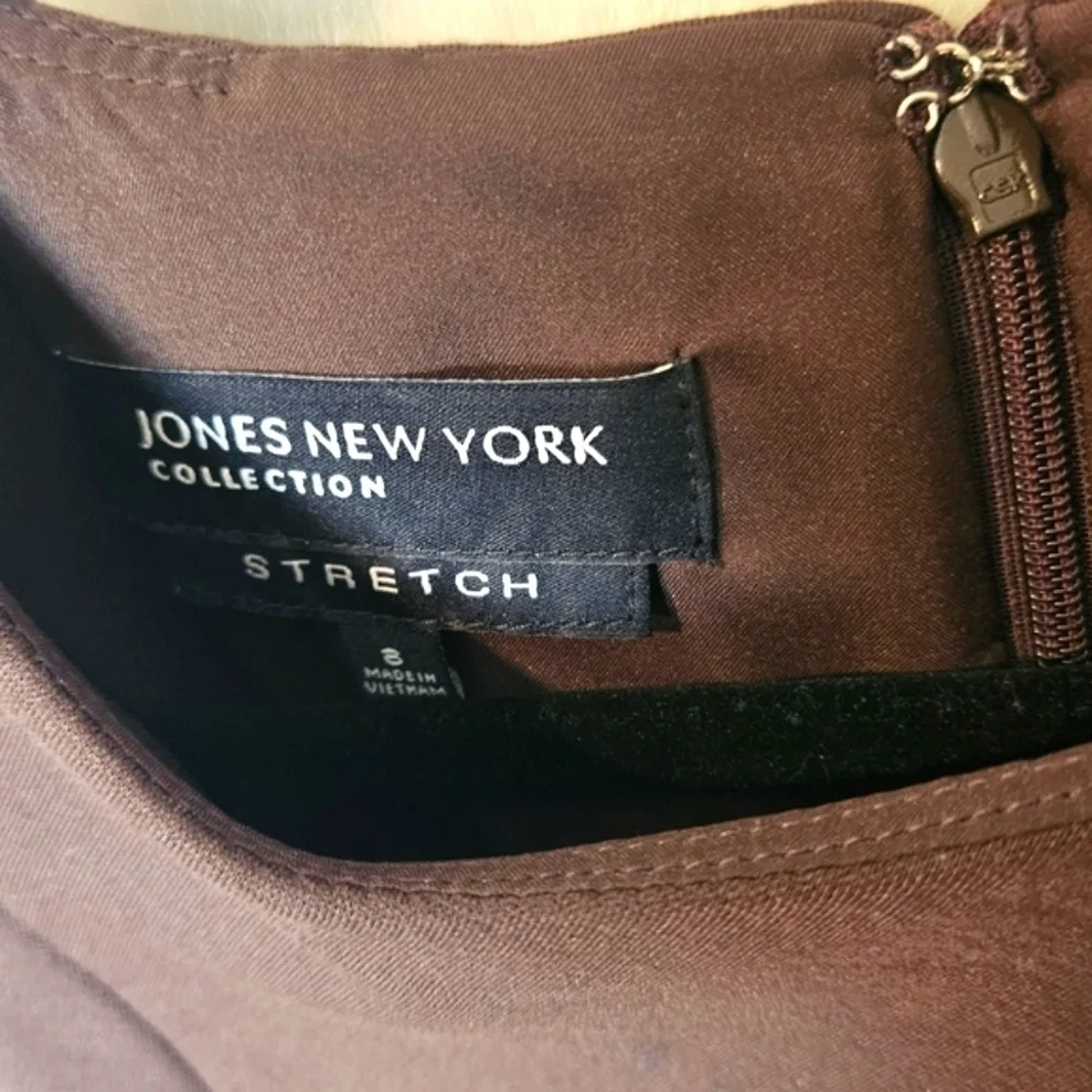 Jones New York Teak Ruched Stretch Sleeveless Dress - Picture 5 of 8